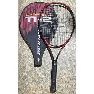 Dunlop Ti-2 Graphite Tennis Racquet with Cover 4 1/2" Grip GUC - Needs Grip Wrap